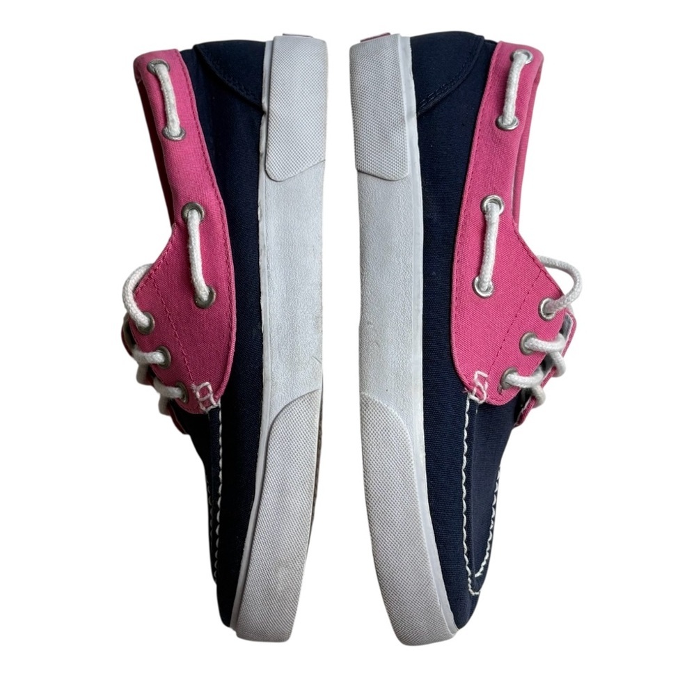 Polo Ralph Lauren Lilia Canvas Boat Shoes Size 6.5 Pink Navy - Picture 5 of 8